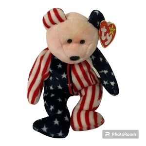 5/$25 Ty Beanie Baby Spangle Fourth of July bear